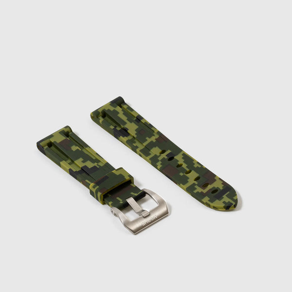 Panerai Green Digi Camo Rubber Strap