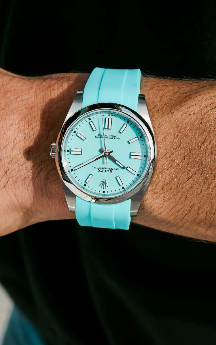 Rolex Seafoam Blue Rubber Straps ( 41MM Only)