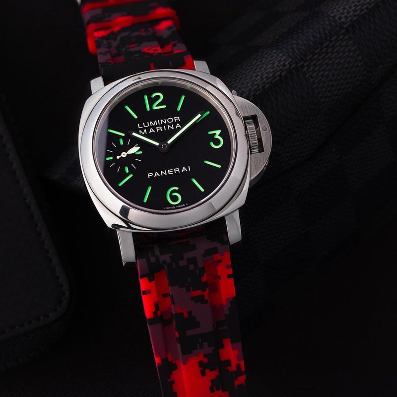 Panerai Red Digi Camo Rubber Strap