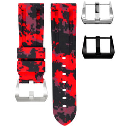 Omega Planet Ocean 45.5 Red Digi Camo Rubber Strap