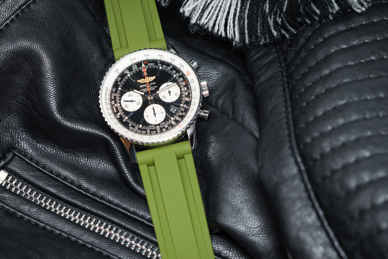 Breitling Olive Green Rubber Strap