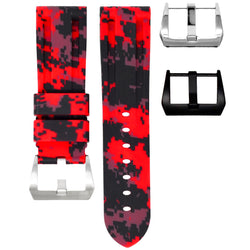 Breitling Red Digi Camo Rubber Strap